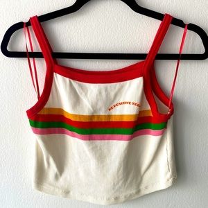 “Be Positive Today” Zara 70’s inspired crop top. Size S